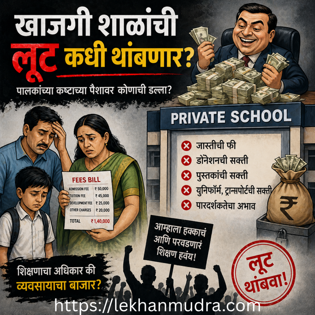 खाजगी शाळांची लूट कधी थांबणार 